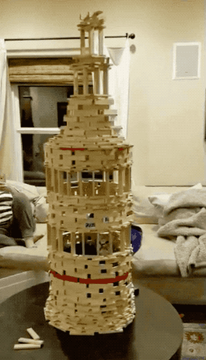 cat knock down puzzle tower