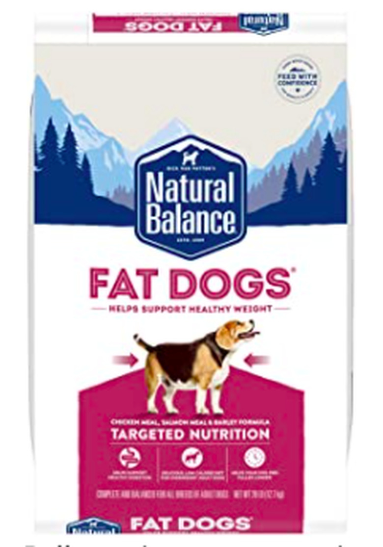 Natural Balance Fat Dogs Low Calorie Dry Dog Food for Overweight Adult Dogs