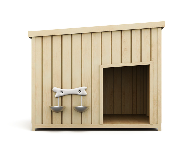 Wooden dog house isolated on a white background. 3d rendering