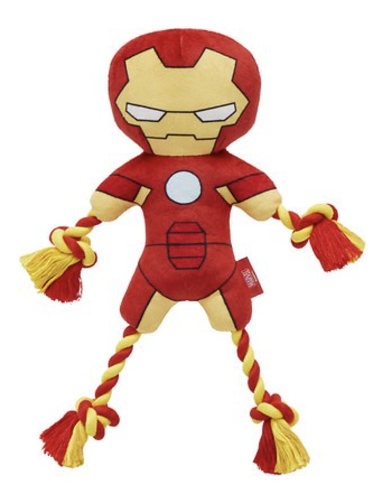 Marvel's Ironman Plush with Rope Squeaky Dog Toy