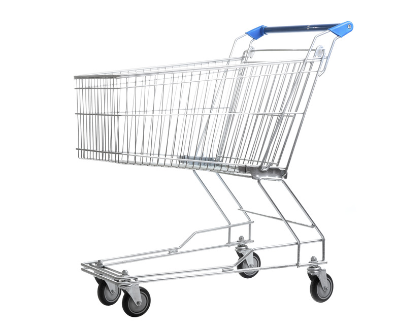 Empty shopping cart isolated