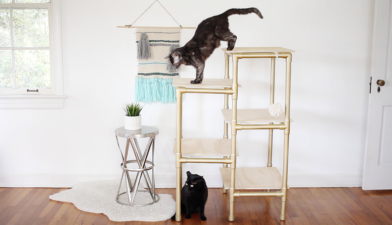 Diy cat tower pvc best sale