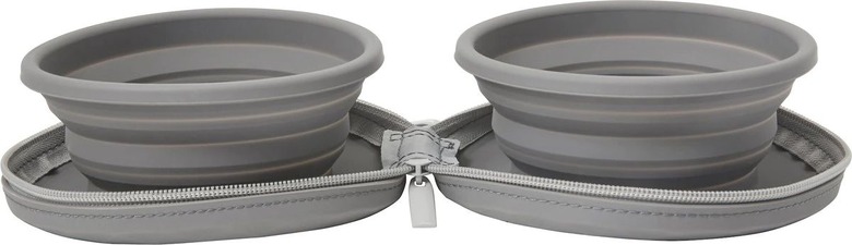 Frisco Travel Collapsible Silicone Dog & Cat Bowl, Gray