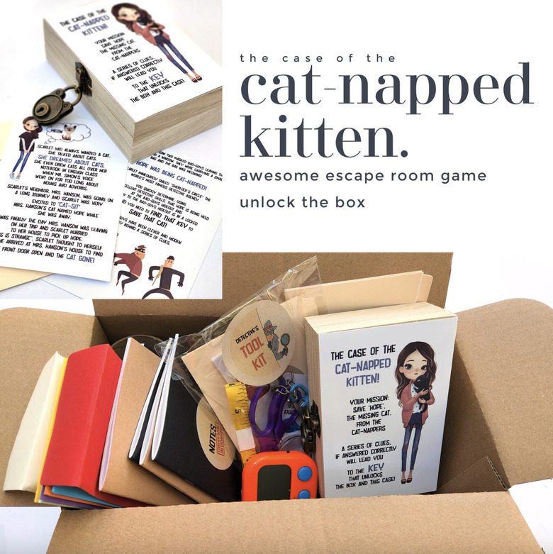 unlockkit Escape Room Party in a Box - Cat Mystery Theme for Kids