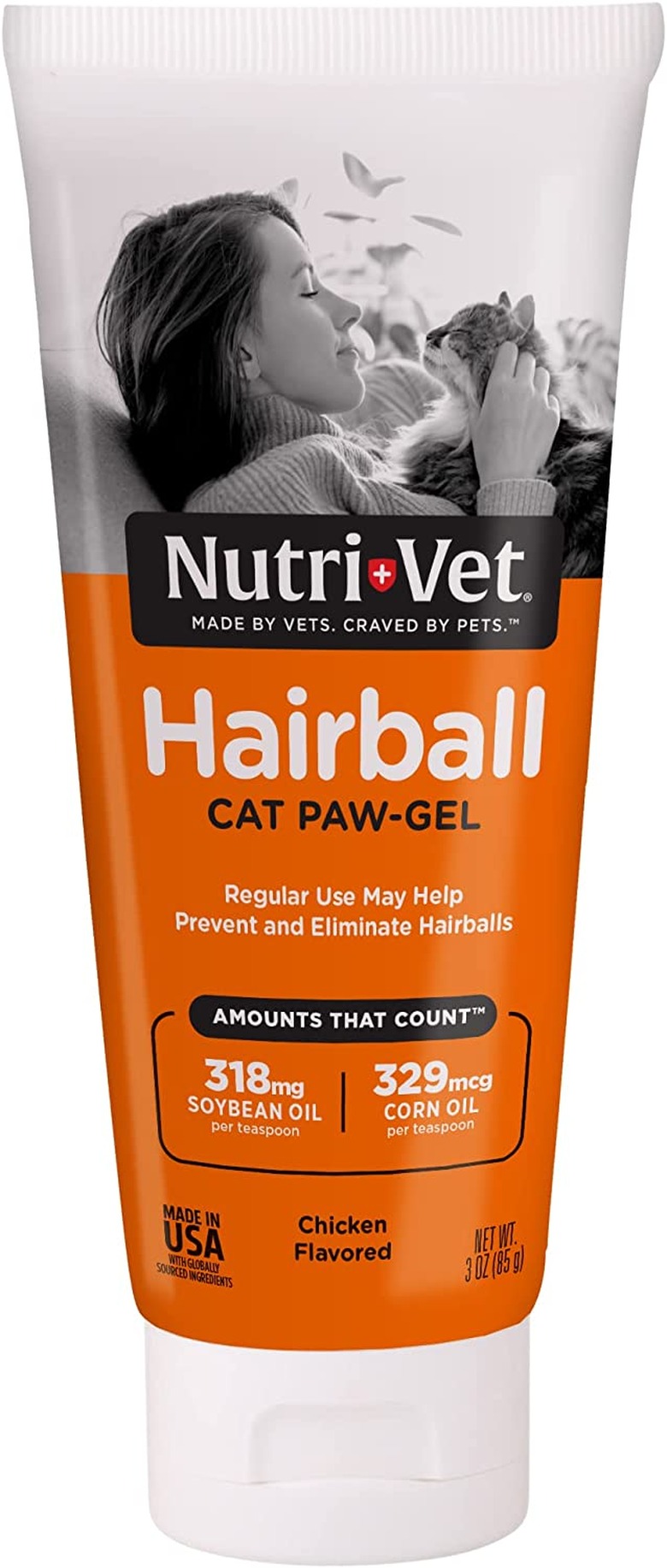 Nutri-Vet Chicken Flavored Gel Hairball Control Supplement for Cats, 3-oz. Bottle