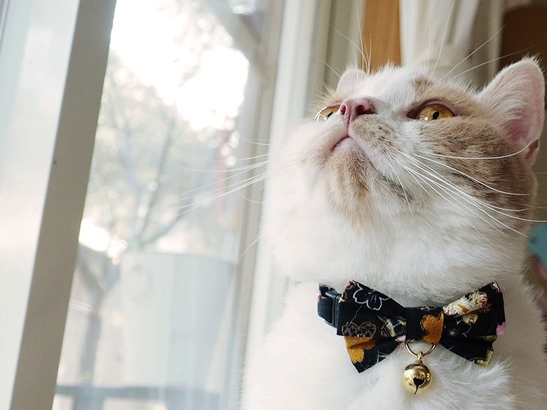 Necoichi Japanese Kimono Bow Tie Cotton Breakaway Cat Collar With Bell