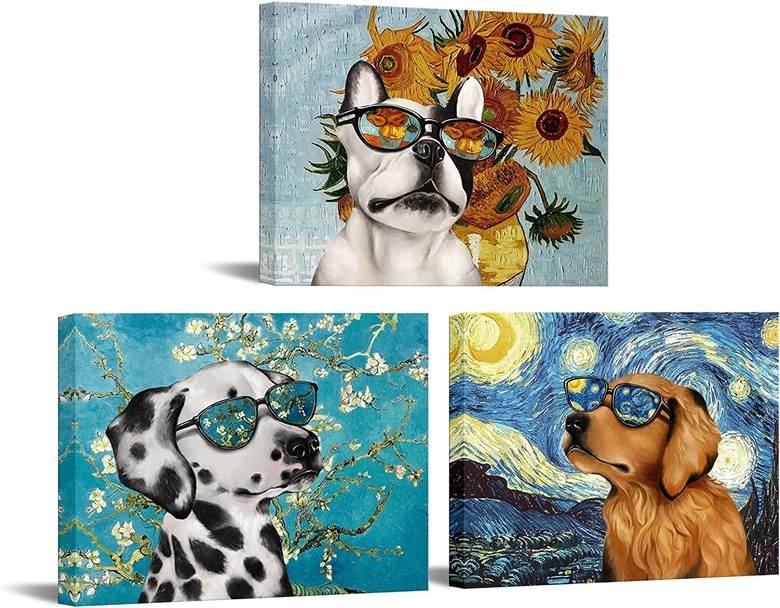 Visual Art Decor Vincent Van Gogh-Inspired Dog Prints, 3-Count