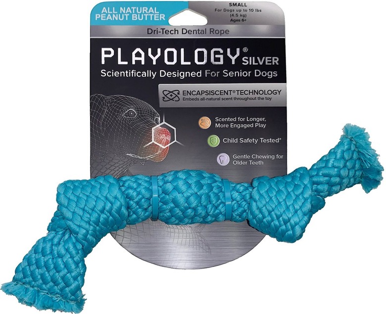 Playology All Natural Peanut Butter Scented Dri-Tech Dental Rope Dog Toy