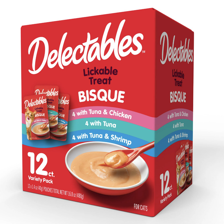 Hartz Delectables Bisque Variety Pack Lickable Cat Treats, 1.4-oz Pouches, 12-Count