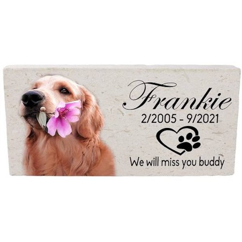 Royal Matter Personalized Pet Memorial With Keepsake Photo on Limestone