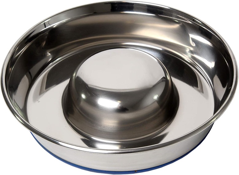 OurPets Durapet Premium Stainless Steel Slow-Feed Dog Bowl