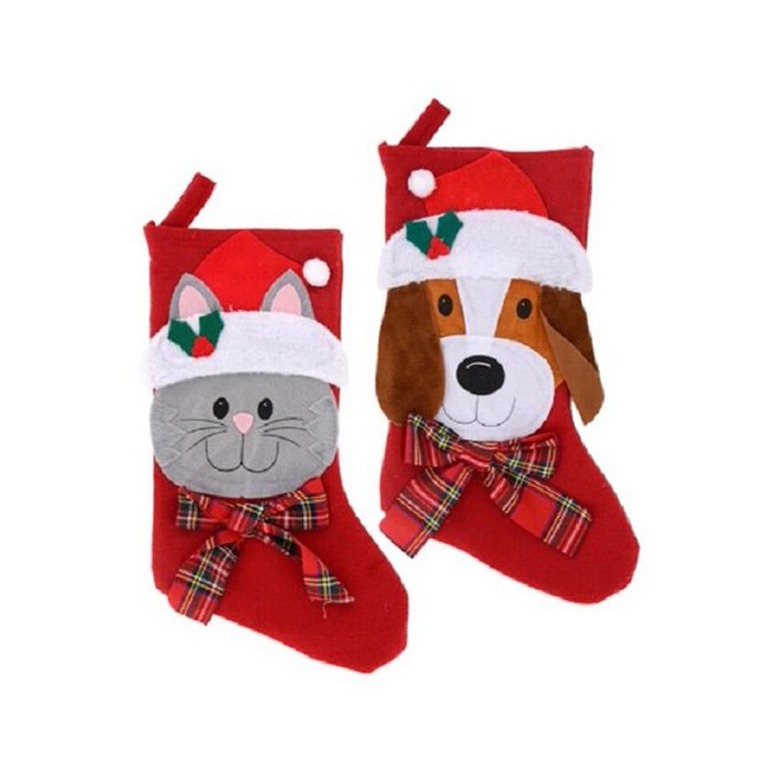 Christmas House Dog and Cat Pet Stockings, 18 inch