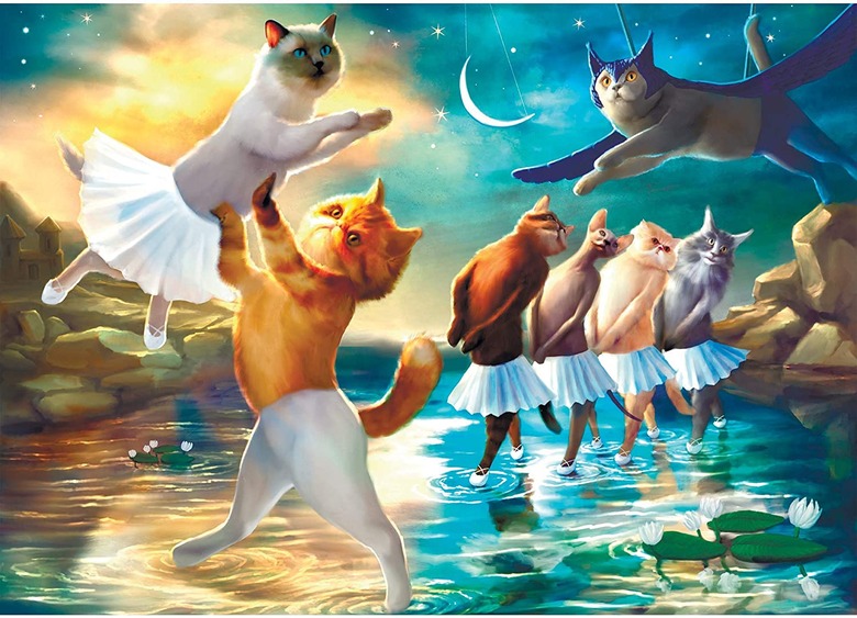 A2PLAY Swan Lake Cats Puzzle, 1,000-Piece