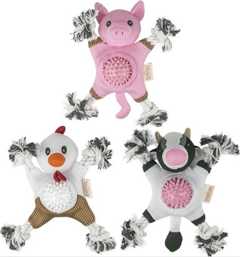 Territory 2-in-1 Farm Friends Dog Toys, 3-Count