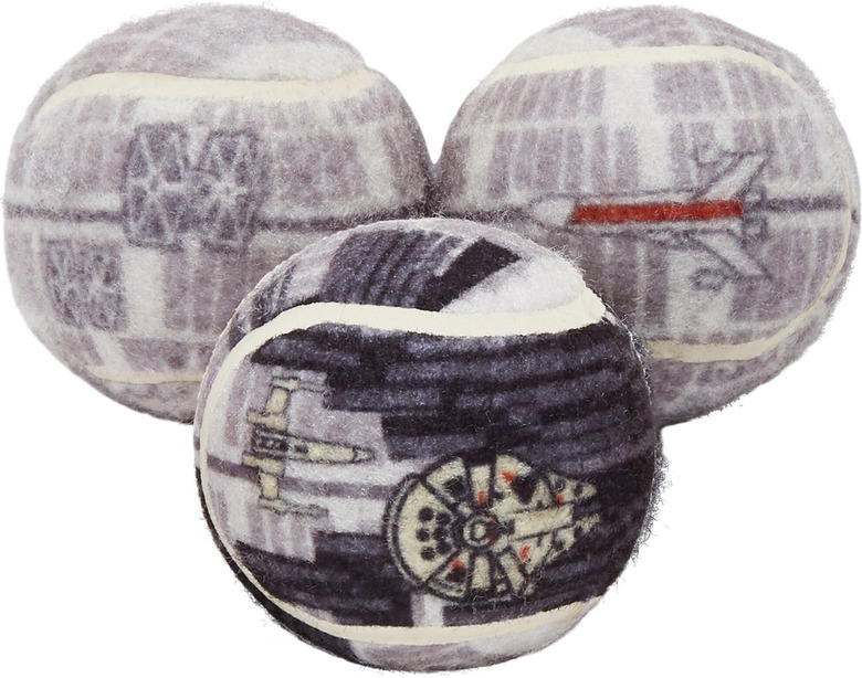 STAR WARS DEATH STAR Fetch Squeaky Tennis Ball Dog Toy, 3-Count