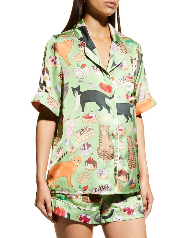 Karen Mabon Short Printed Satin Pajama Set