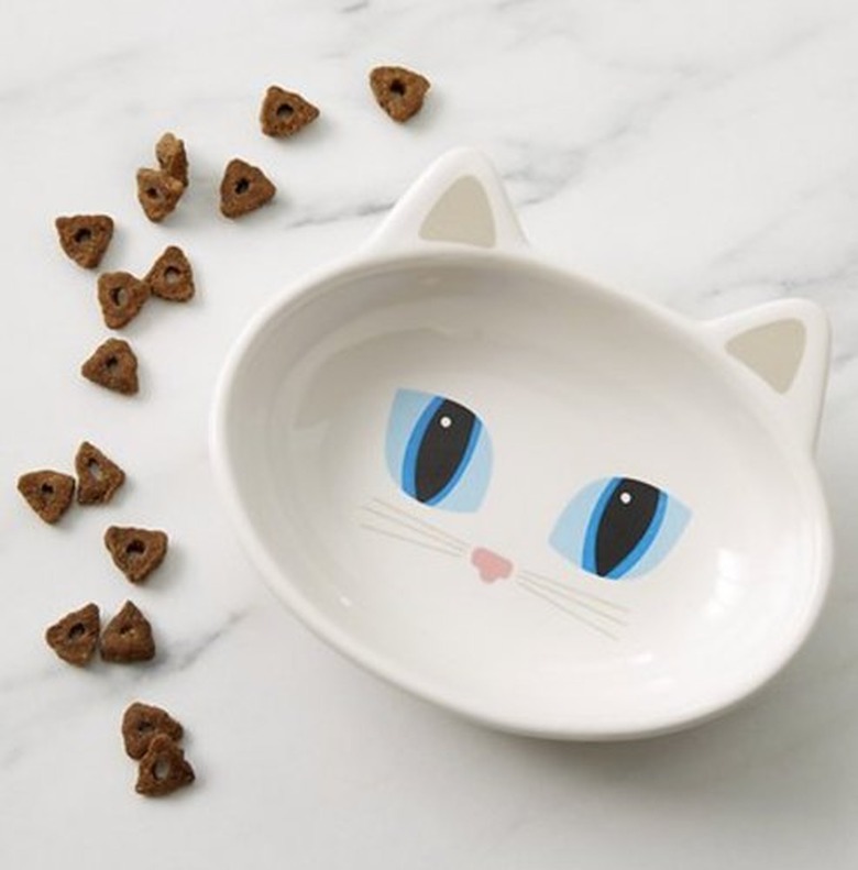 PetRageous Designs Frisky Kitty Oval Ceramic Cat Dish