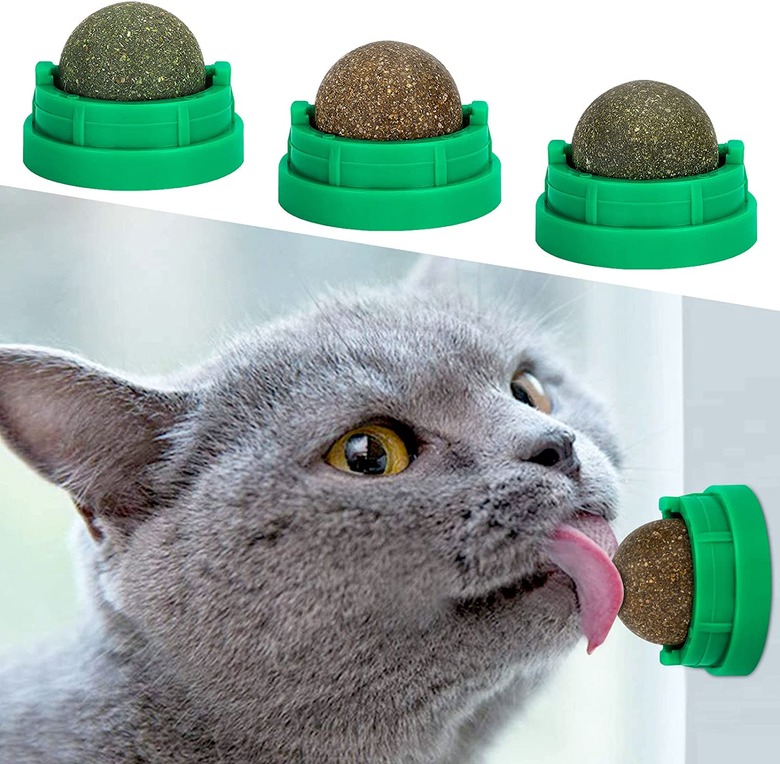 OHALEEP Catnip Ball for Cats Wall, 3-Count