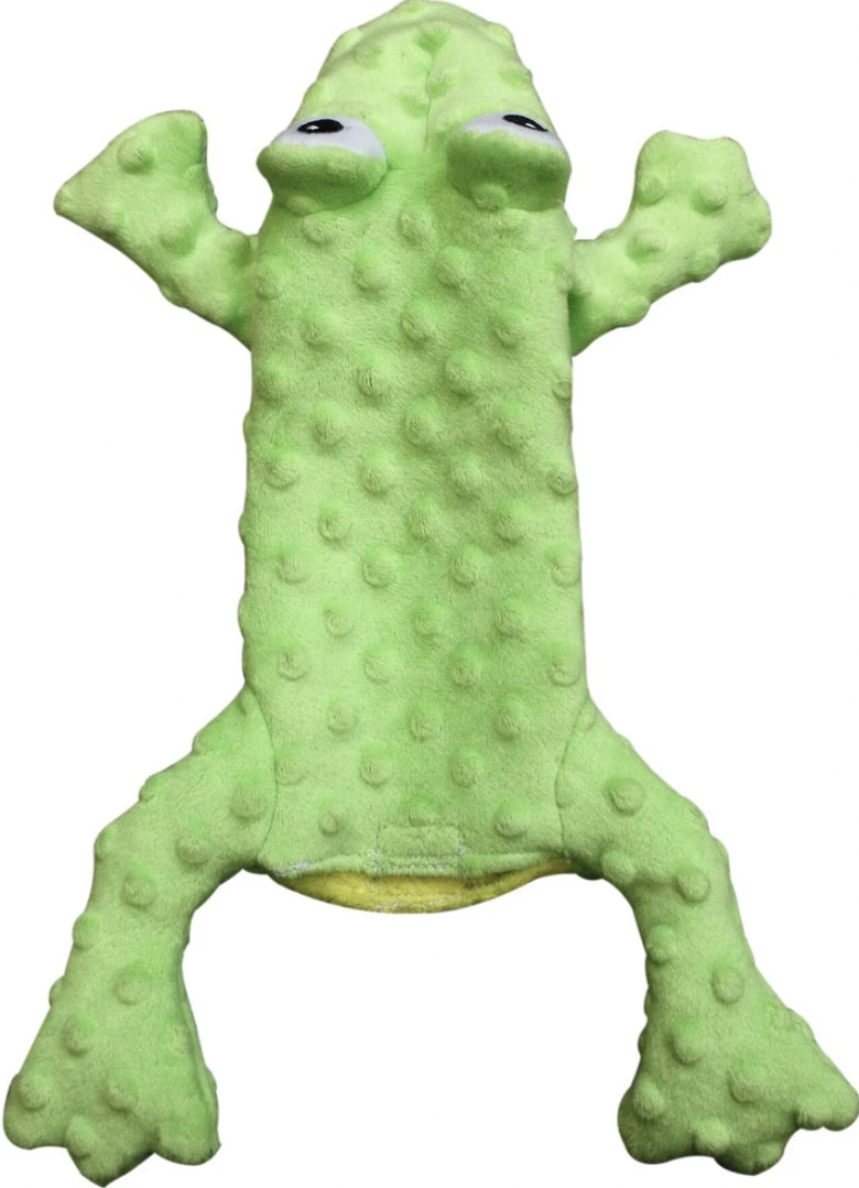 Ethical Pet Skinneeez Extreme Stuffer Frog Stuffing-Free Squeaky Plush Dog Toy