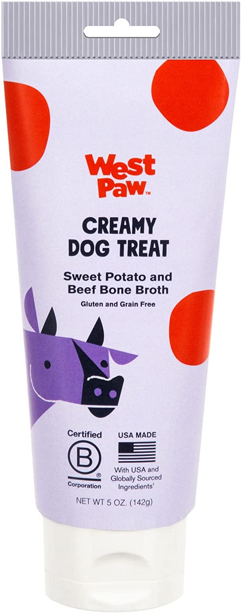 WEST PAW Creamy Sweet Potato & Beef Bone Broth Dog Treats, 5-oz.