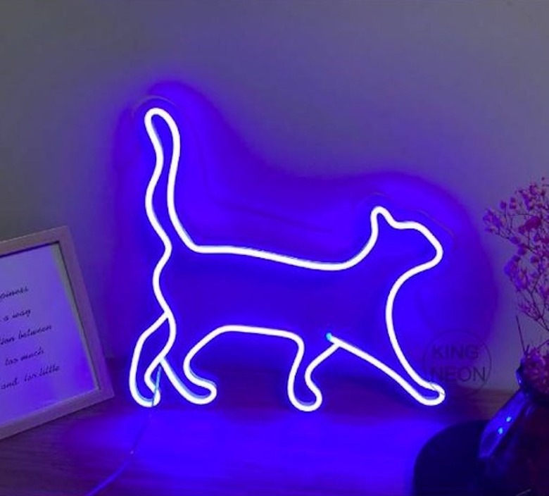 A Walking Cat Unbreakable Neon Sign