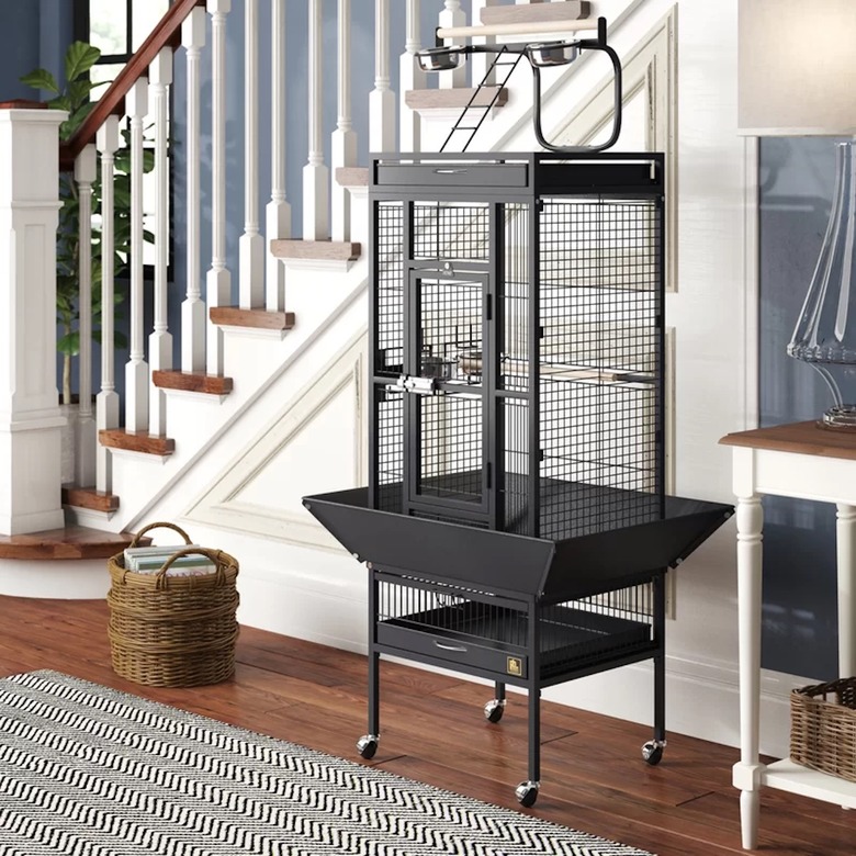 Bremer Steel Play Top Floor Bird Cage With Wheels