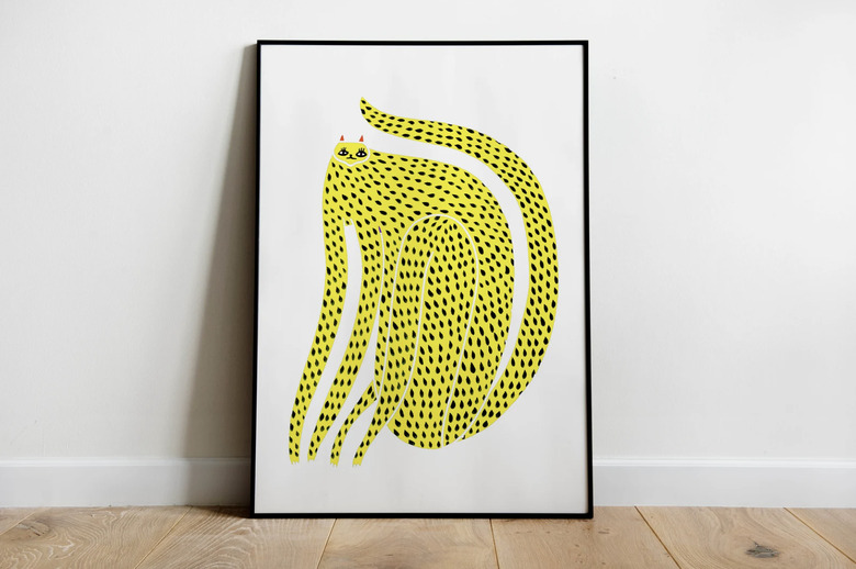 AshleyPercival Big Yellow Cat Art Print