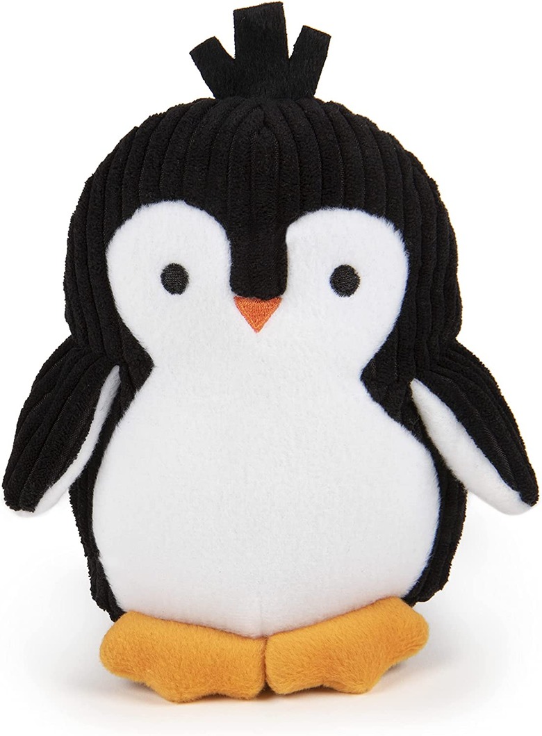 TrustyPup Penguin, Silent Squeak Dog Toy, Black, Large