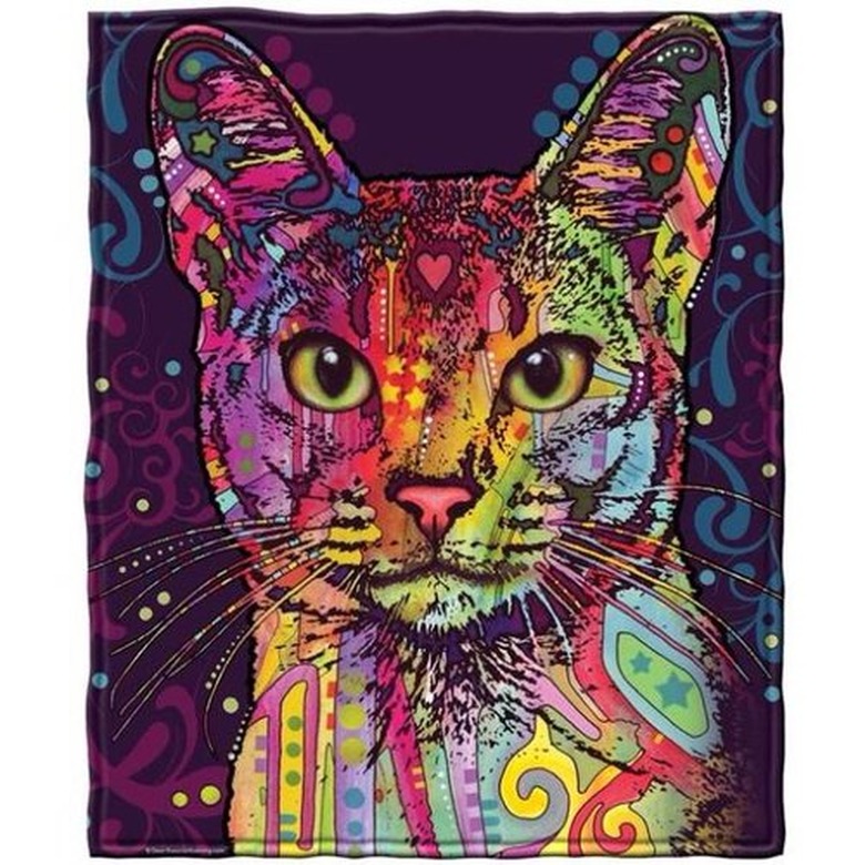 Dean Russo Confident Cat Fleece Throw Blanket