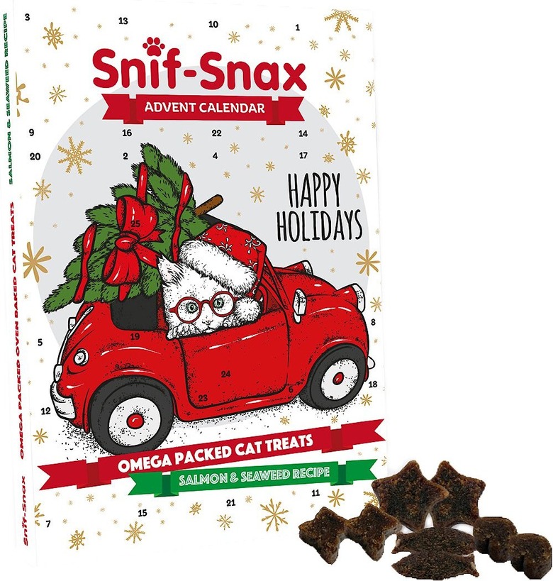 Snif-Snax Happy Holiday Advent Calendar Salmon & Seaweed Cat Treats, 73 count