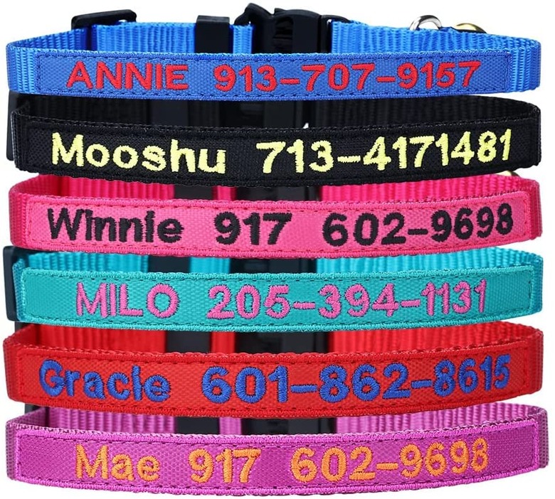 Lsstore Personalized Nylon Cat Collar Breakaway With Bell