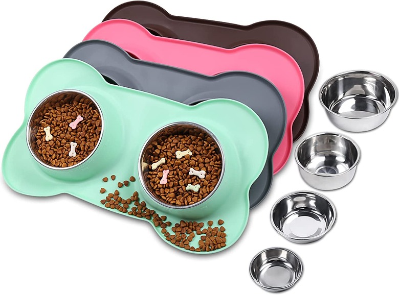 Vivaglory Stainless Steel Dog Bowls With Silicone Mat