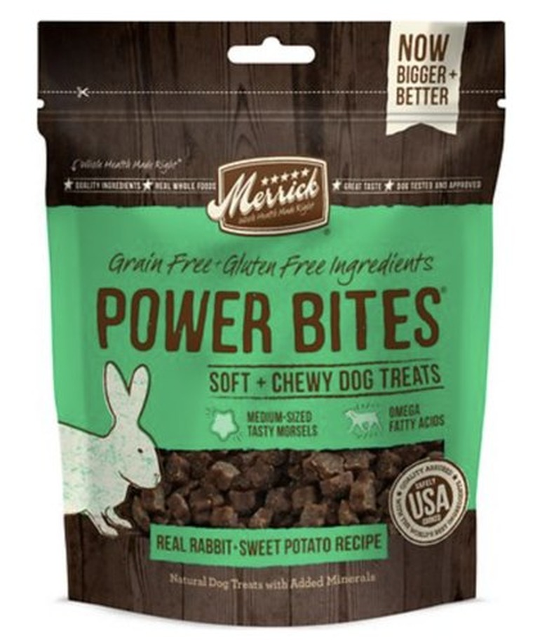 Merrick Power Bites Real Rabbit + Sweet Potato Recipe Soft & Chewy Dog Treats, 6-oz bag