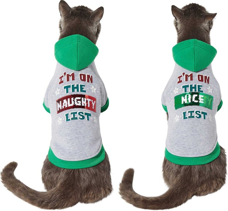 Frisco Flip Sequin Naughty/Nice List Dog & Cat Hoodie