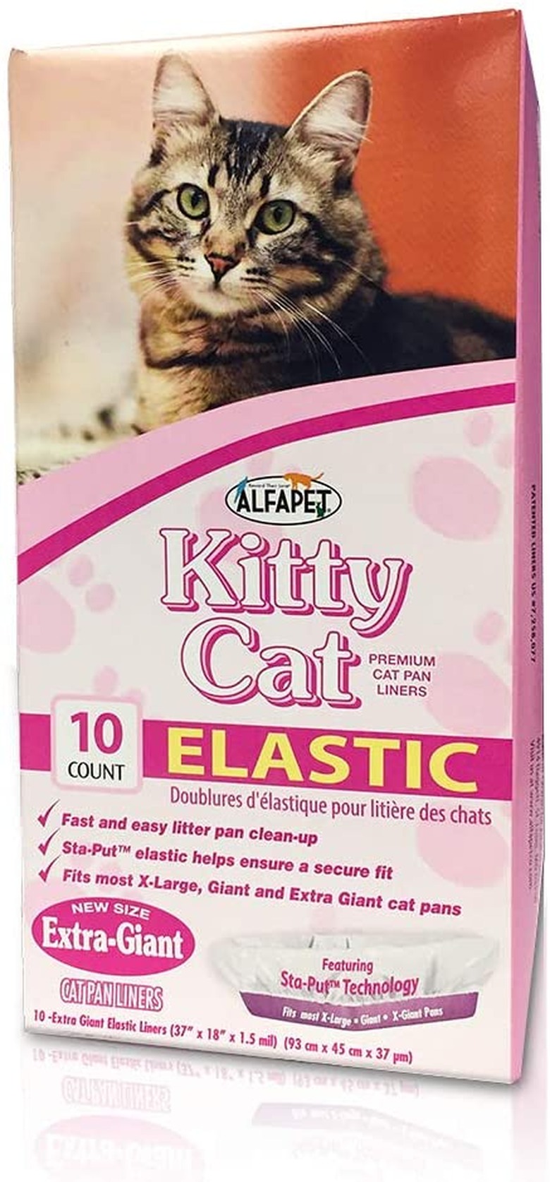 Alfapet Disposable Elastic Litter Box Liners, 10-Count