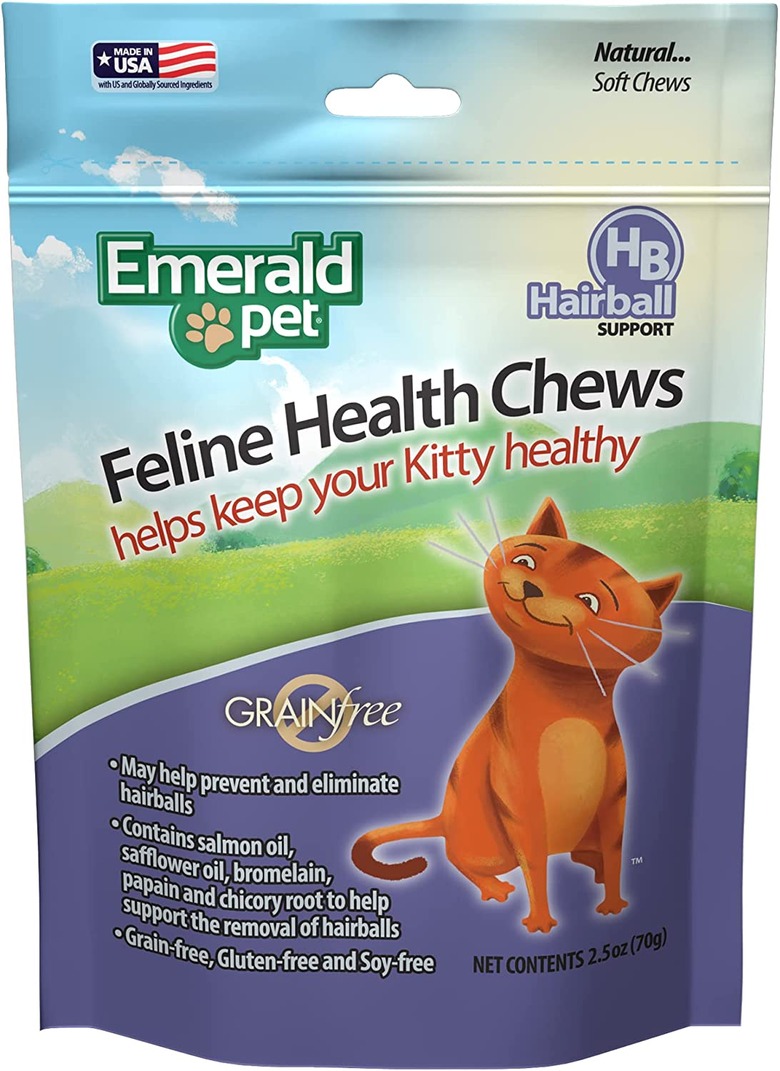 Emerald Pet Hairball Support Grain-Free Cat Soft Chews, 2.5-oz. Bag