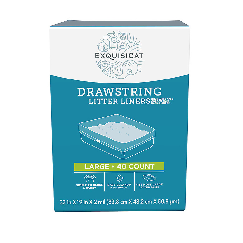 Exquisicat Drawstring Litter Liners, 30-Count