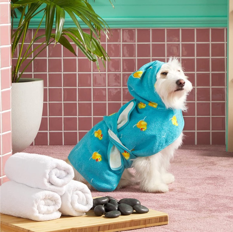 Barkbox Premium Absorbent Hooded Dog Bathrobe