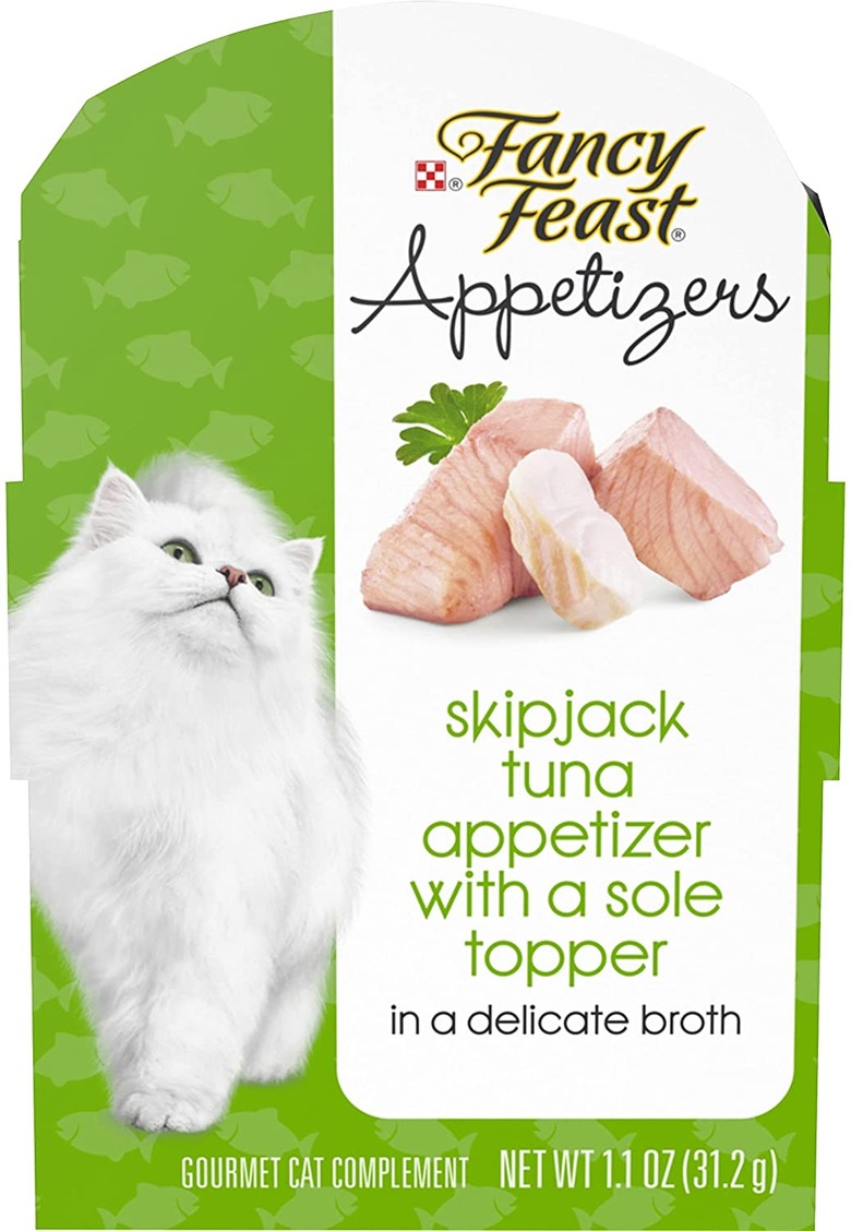 Purina Fancy Feast Appetizers Skipjack Tuna with a Sole Topper, 1.1-oz. Trays, 10-Pack