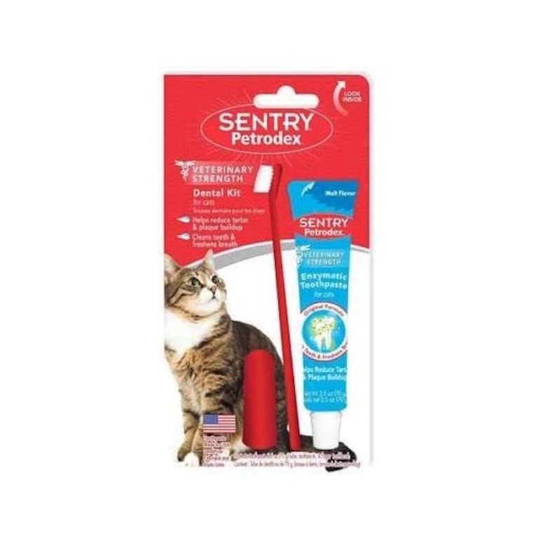 Petrodex Dental Kit for Cats, Malt Flavor Toothpaste