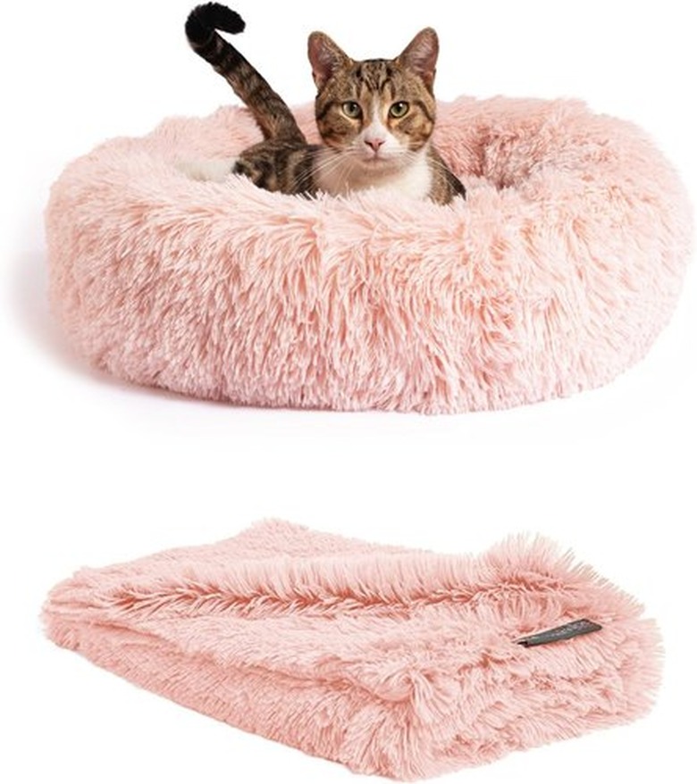 Best Friends by Sheri The Original Calming Donut Cat & Dog Bed & Throw Blanket