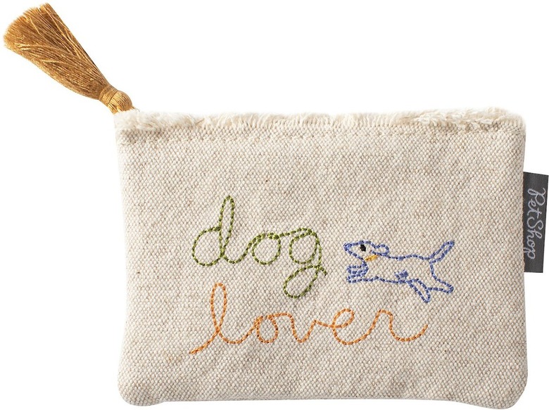 Fringe Studio Stitched "Dog Lover" Canvas Pouch