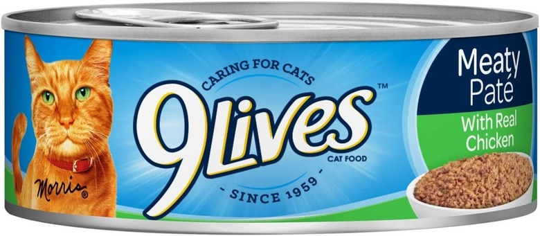 9 Lives Meaty Pate with Real Chicken Canned Cat Food, 5.5-oz. Cans, 24-Count