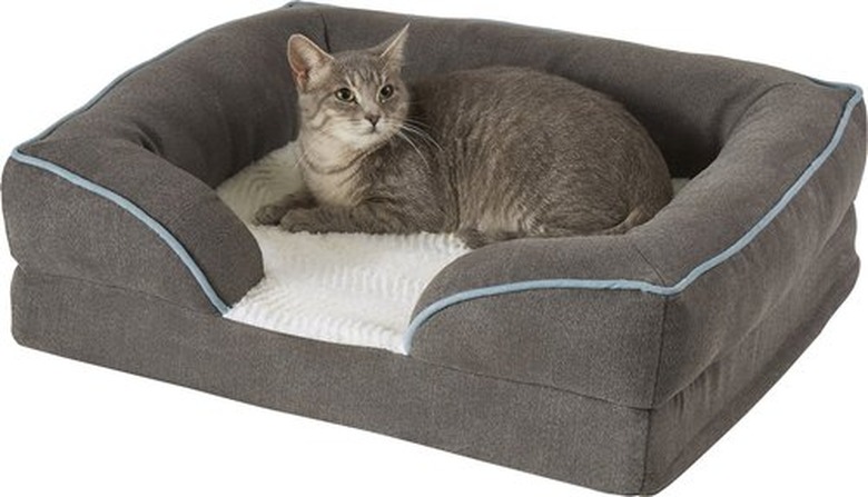 Frisco Plush Orthopedic Front Bolster Cat Bed