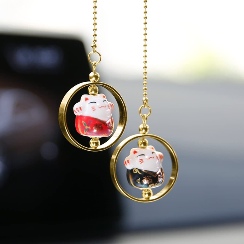 YGMONER Lucky Cat Car Charm