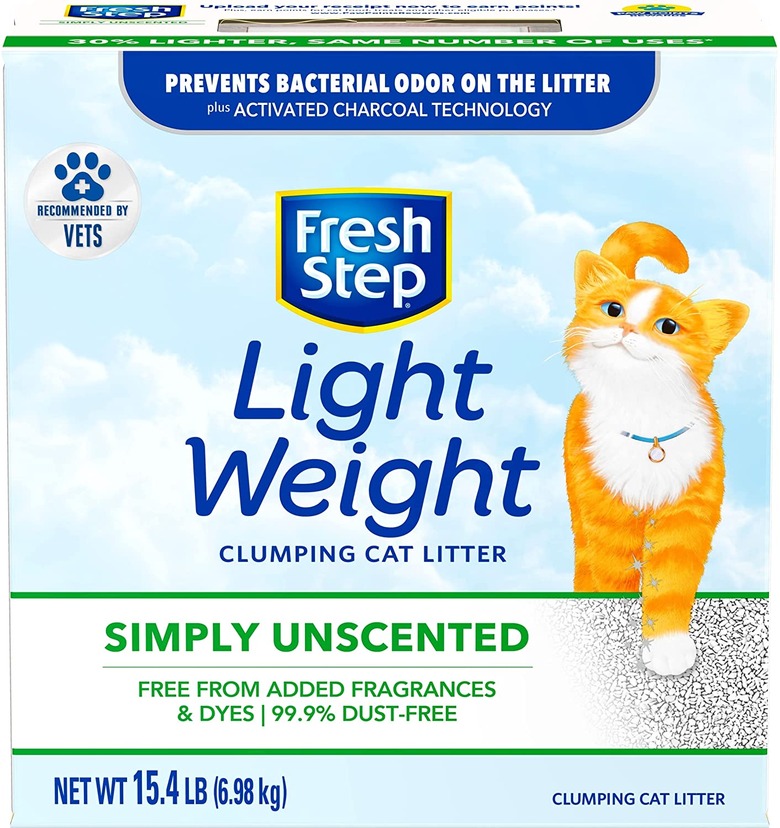 Fresh Step Simply Unscented Lightweight Clumping Cat Litter, 15.4-lb. Box