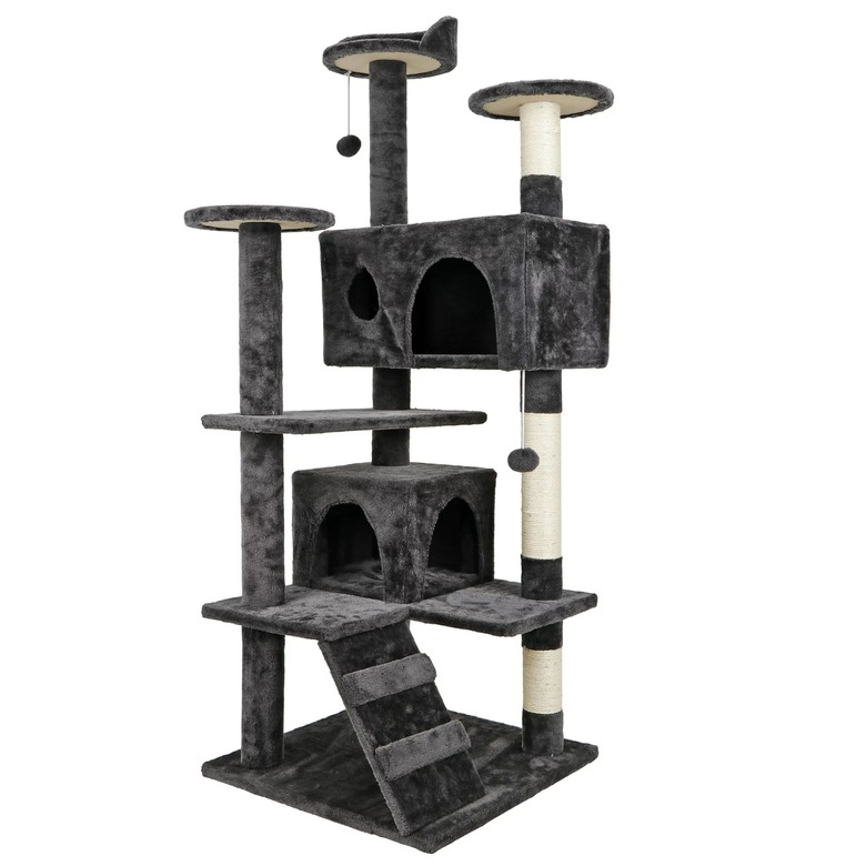 ZenStyle 53-in Cat Tree & Condo Scratching Post Tower, Dark Gray