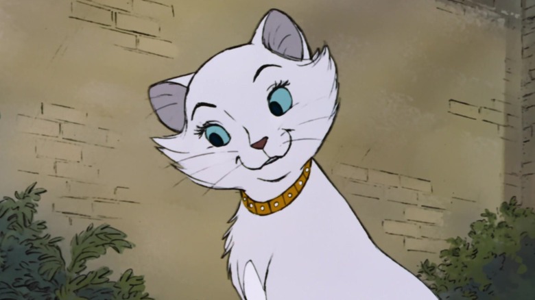 white smiling cartoon cat