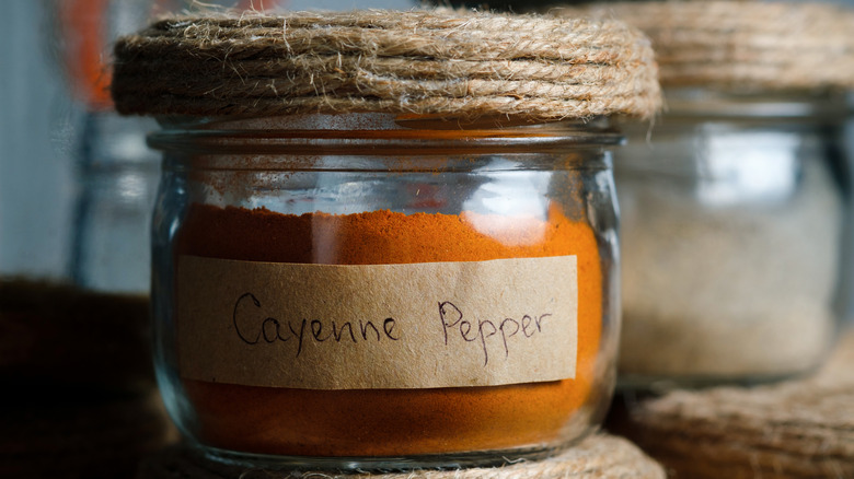 cayenne pepper in jar