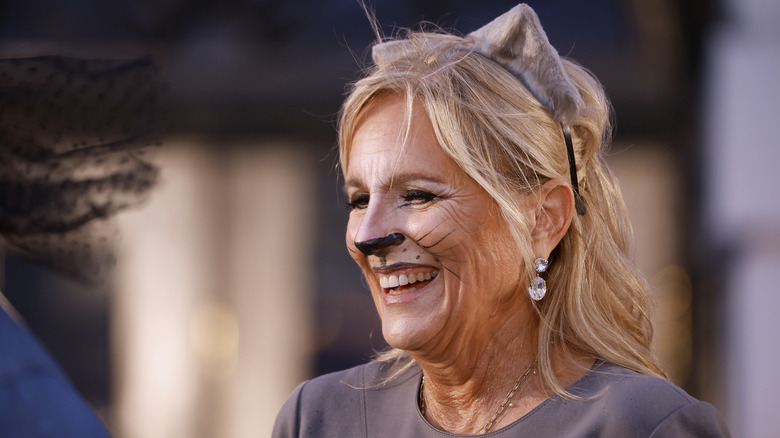 Dr. Jill Biden dressed as a cat for Halloween